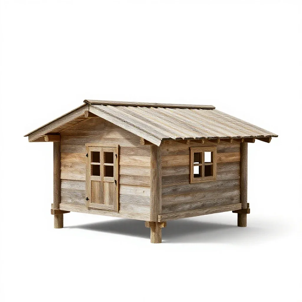 Lake dwelling isolated on a white background