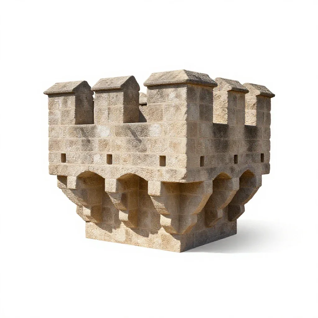 Machicolation isolated on a white background