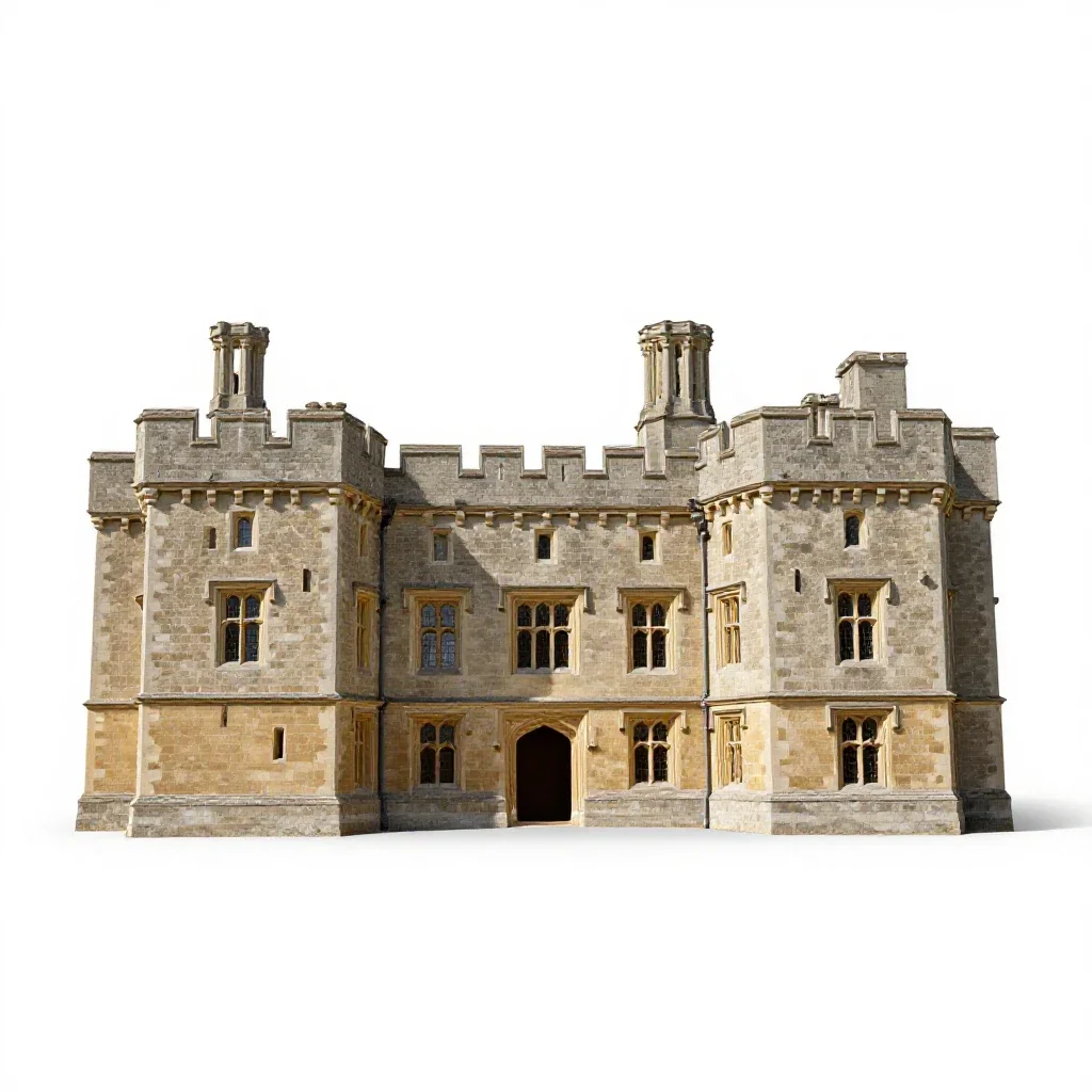 Manor hall isolated on a white background