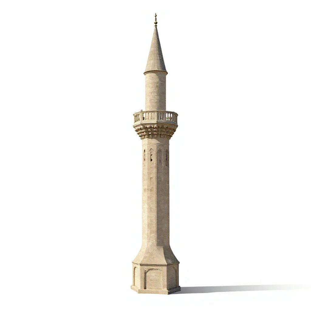 Minaret isolated on a white background