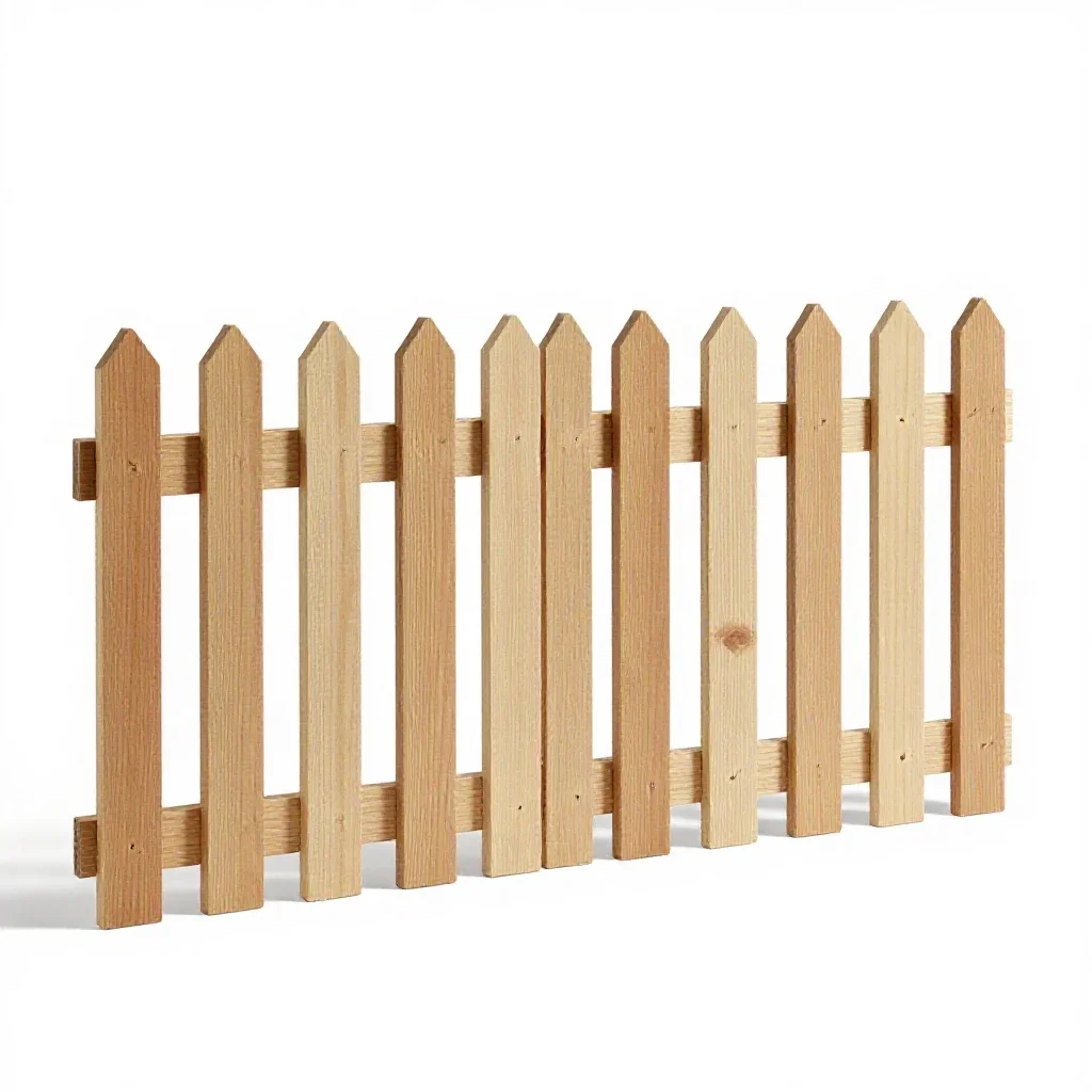 Picket fence isolated on a white background