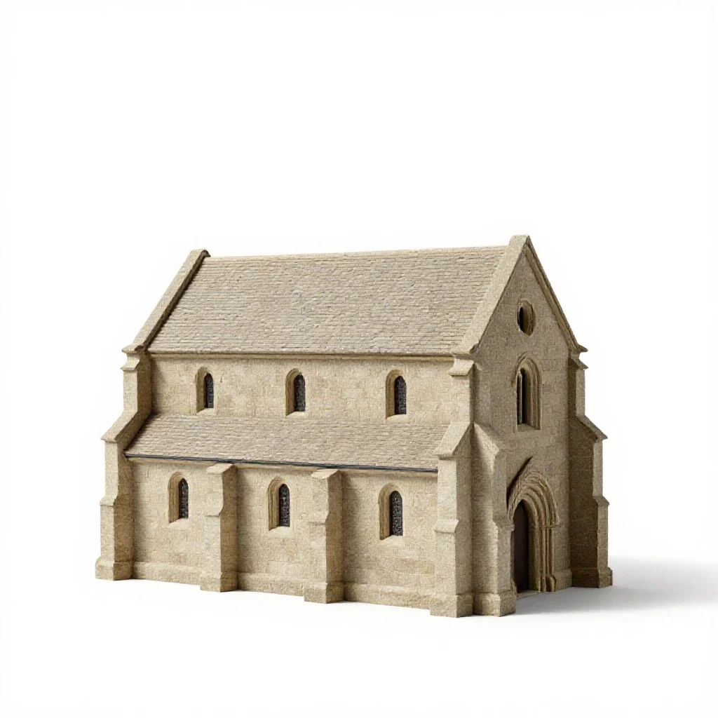 Abbey isolated on a white background