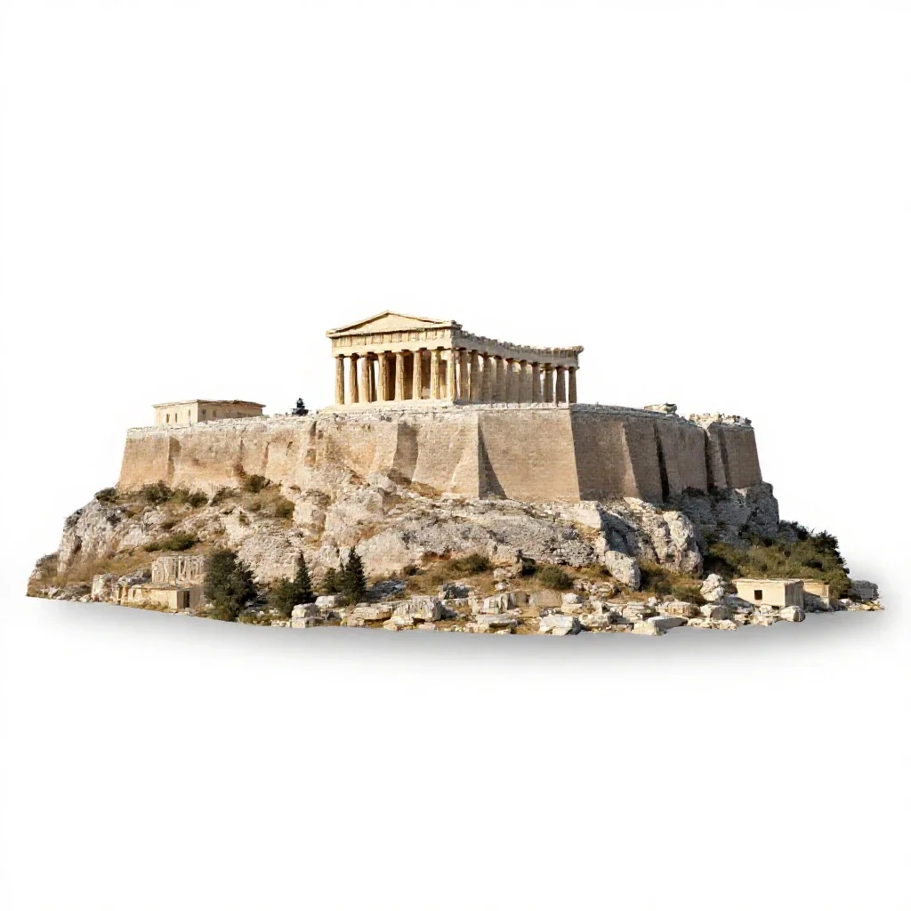 Acropolis isolated on a white background