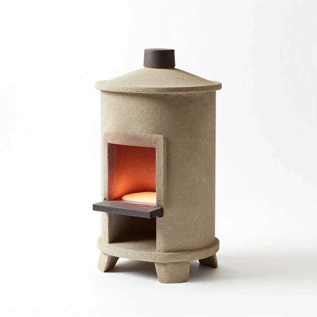 Open-hearth furnace isolated on a white background