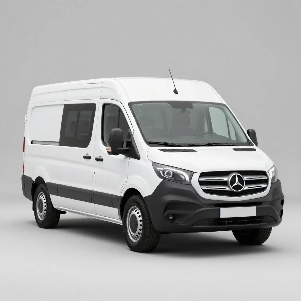 Passenger van isolated on a white background