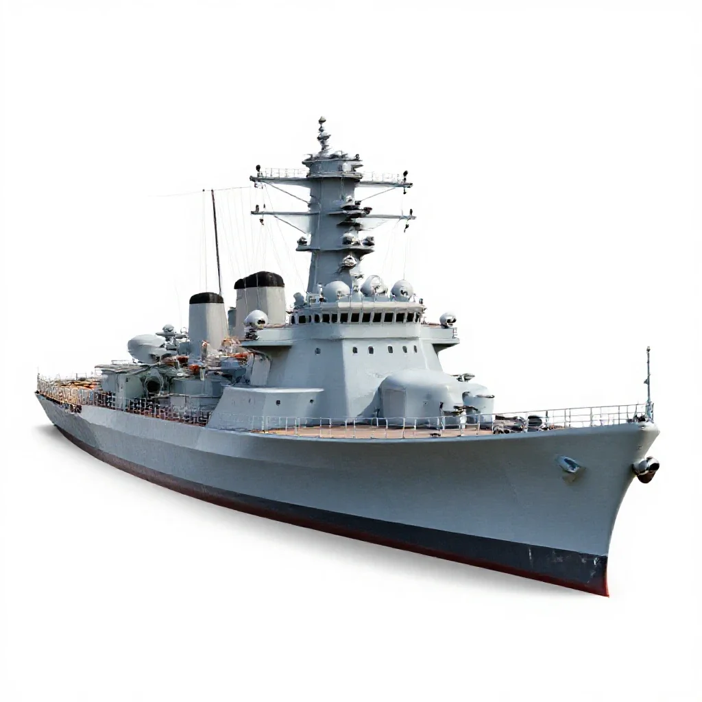 Pocket battleship isolated on a white background