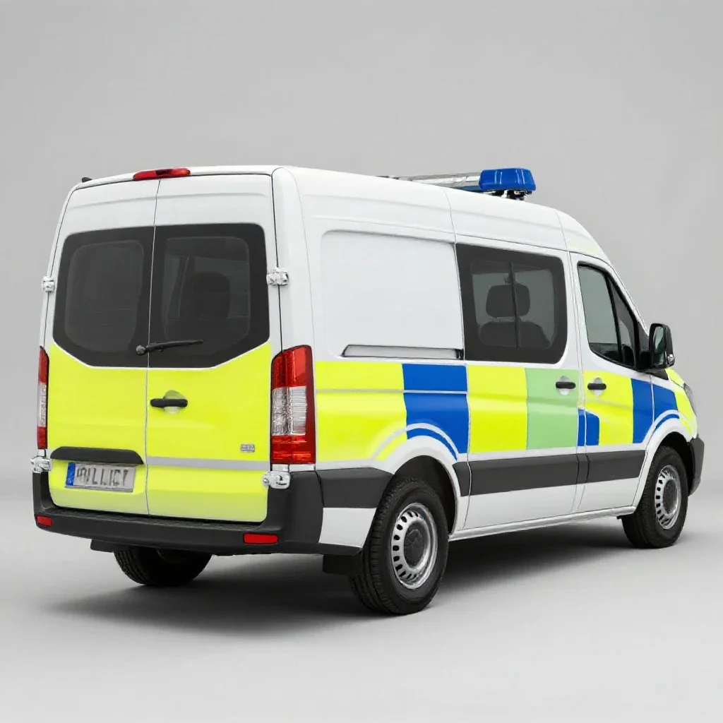 Police van isolated on a white background