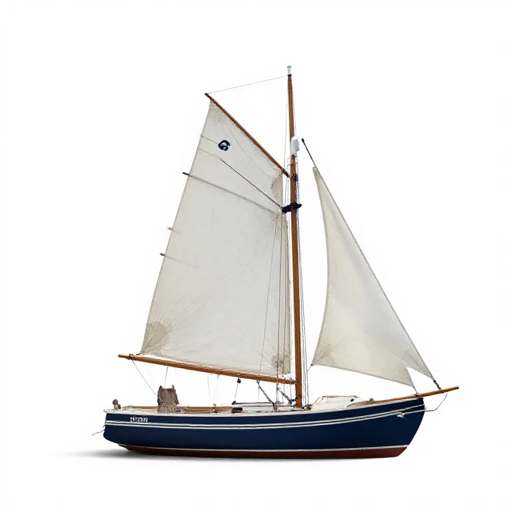 Sailing vessel isolated on a white background