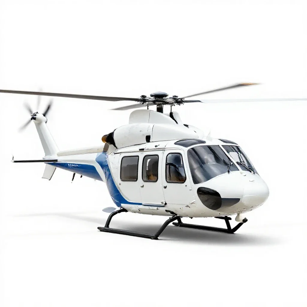 Shuttle helicopter isolated on a white background