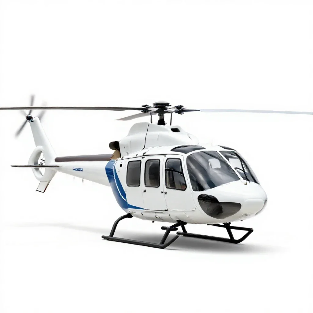 Single-rotor helicopter isolated on a white background