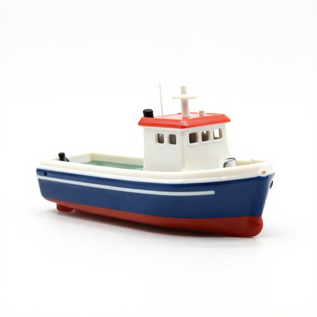Small ship isolated on a white background