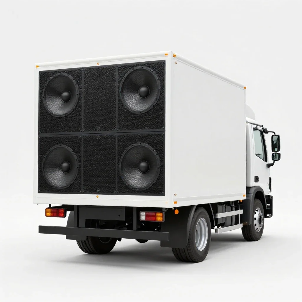 Sound truck isolated on a white background