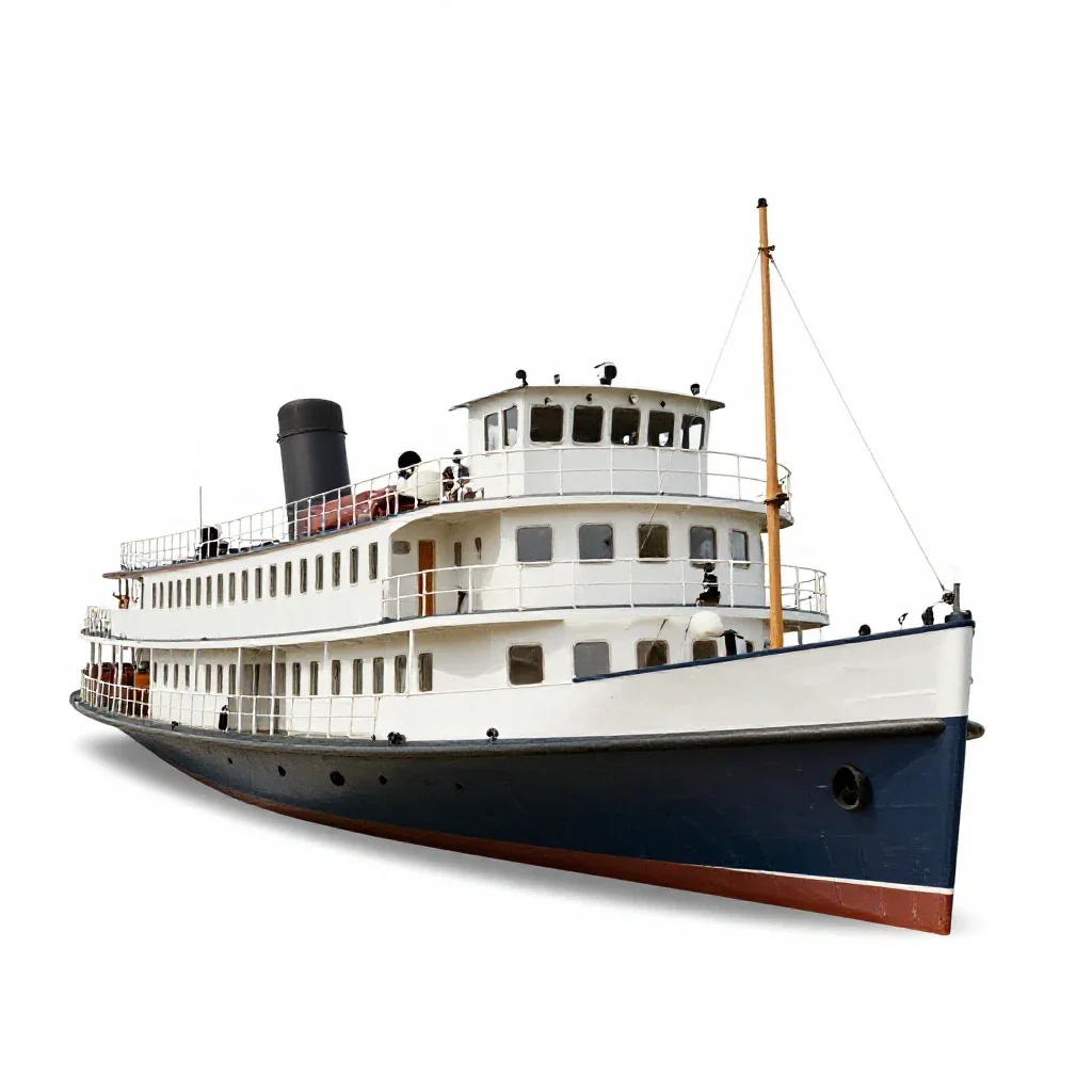 Steamboat isolated on a white background