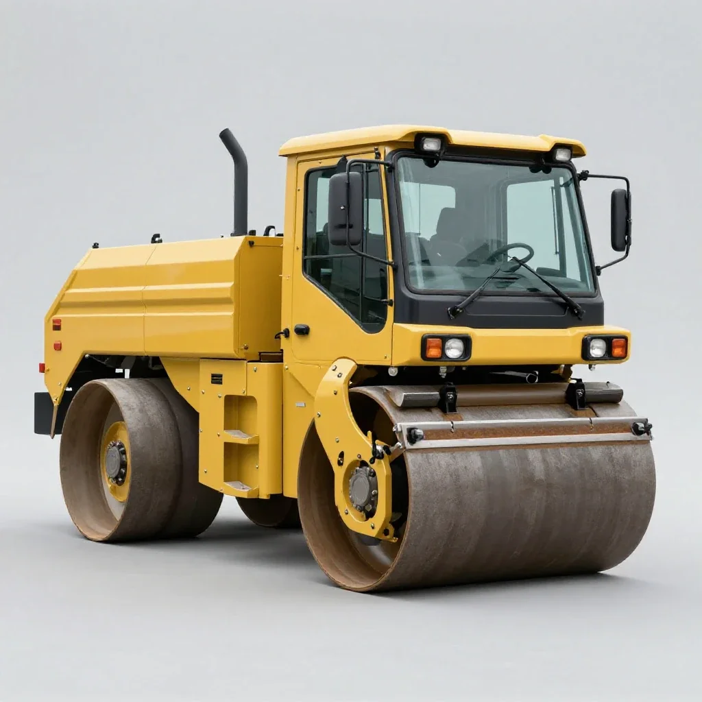 Steamroller isolated on a white background