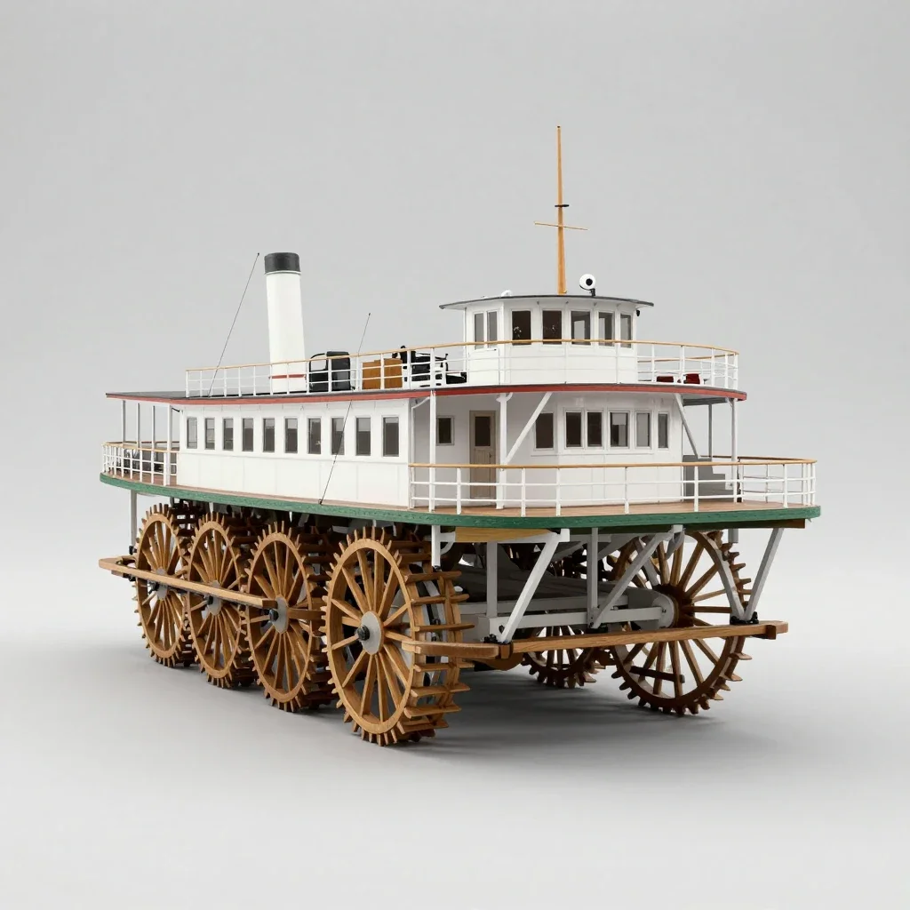 Sternwheeler isolated on a white background