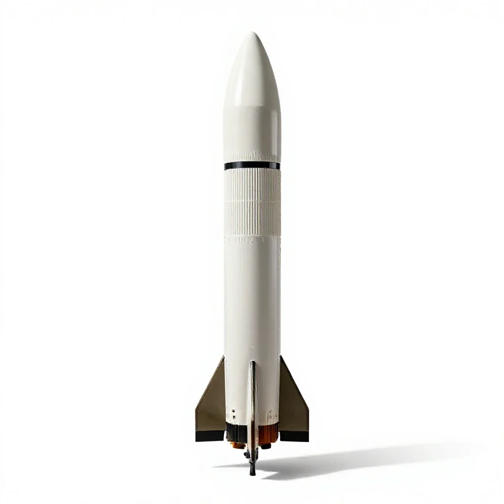 Test rocket isolated on a white background