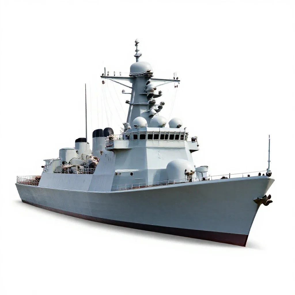 Torpedo-boat destroyer isolated on a white background