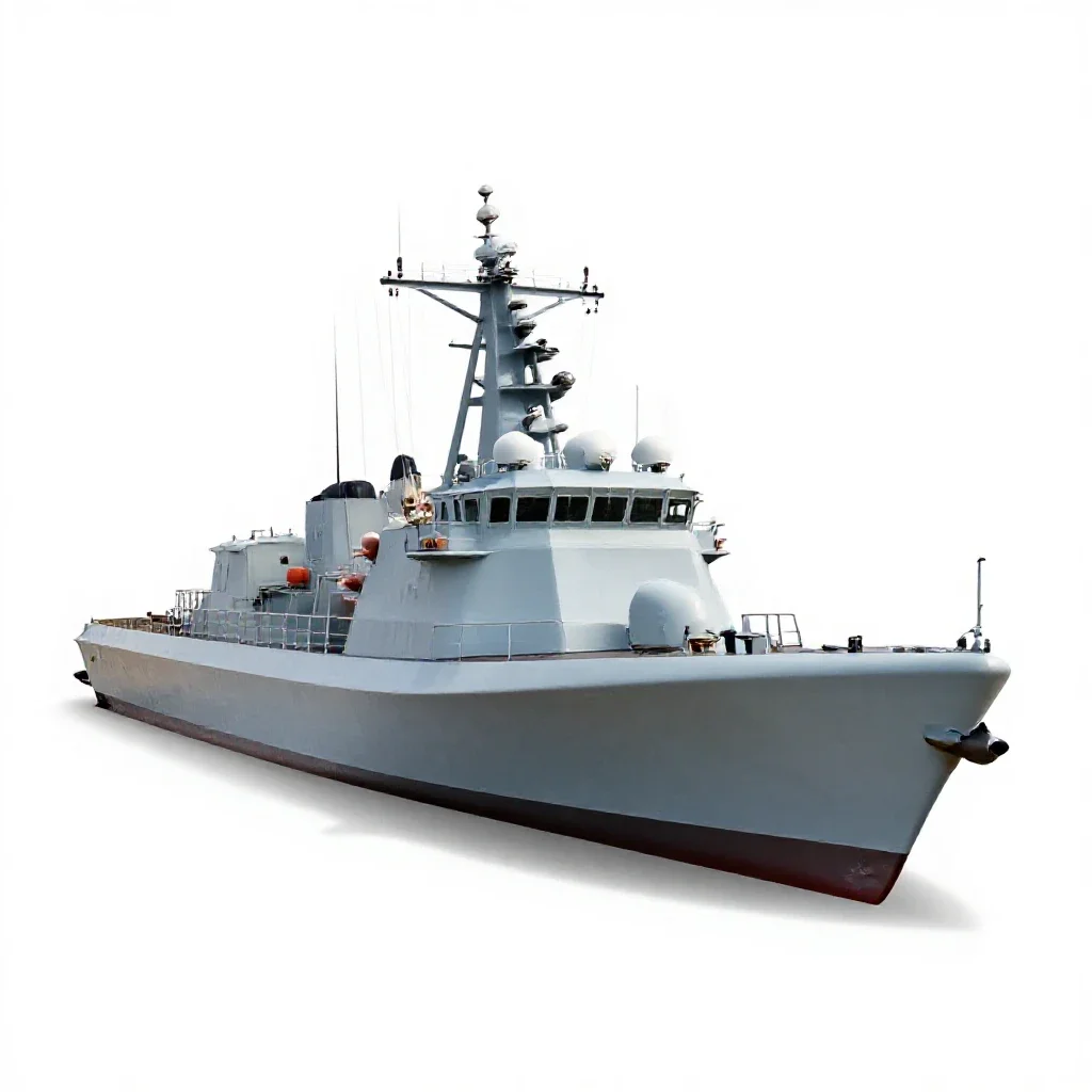 Torpedo boat isolated on a white background