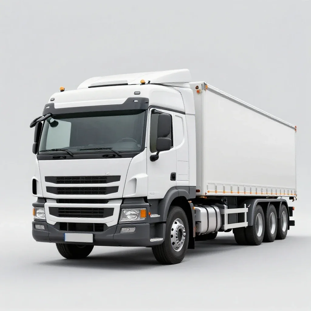 Trailer truck isolated on a white background