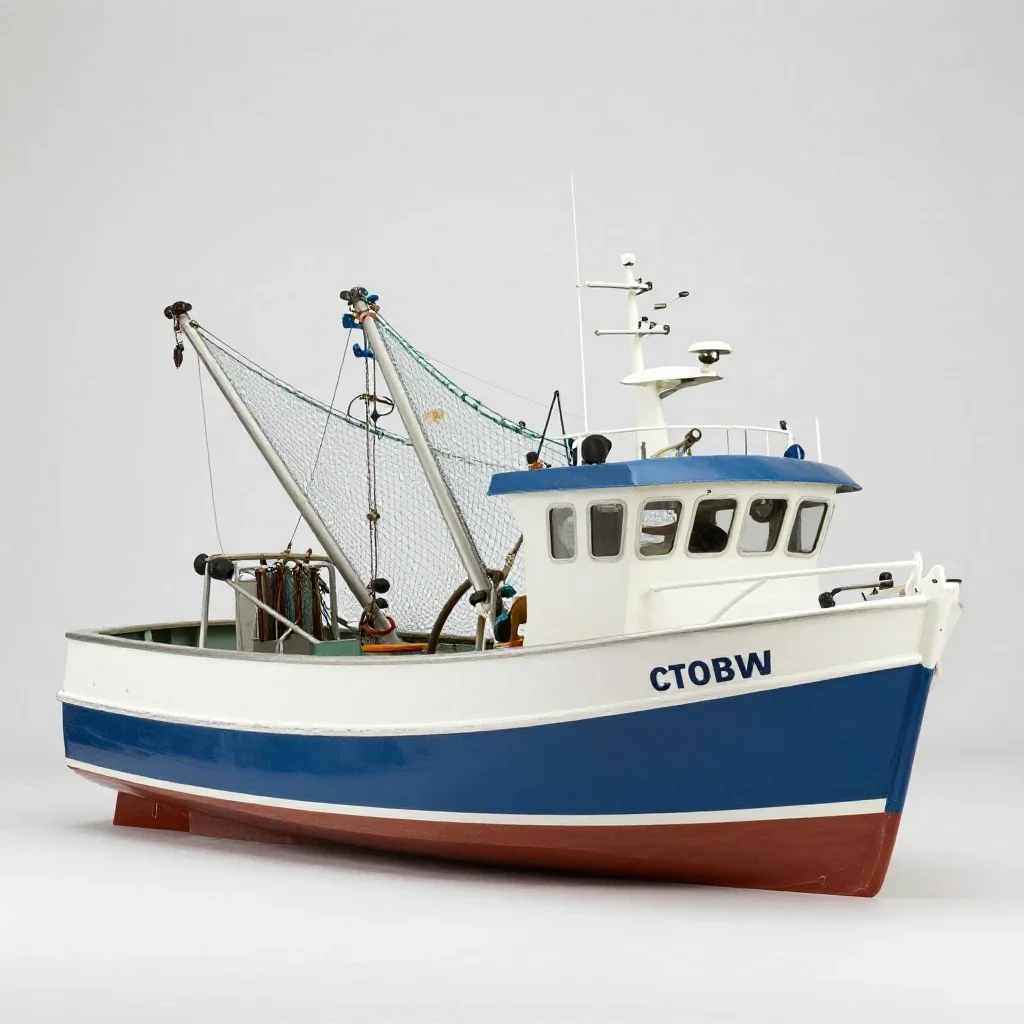 Trawler isolated on a white background
