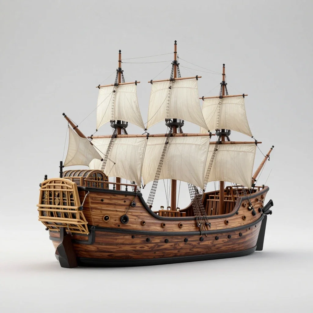 Treasure ship isolated on a white background