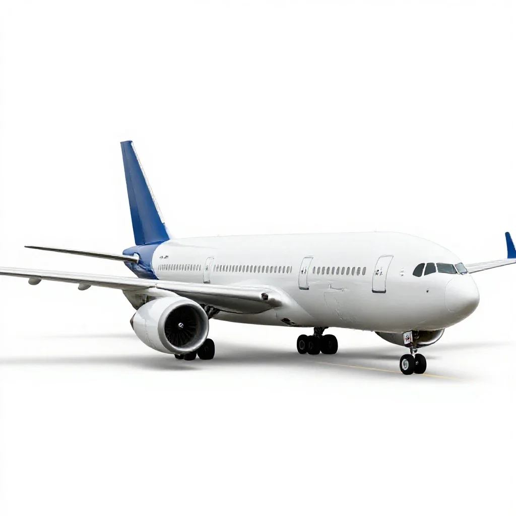 Widebody aircraft isolated on a white background