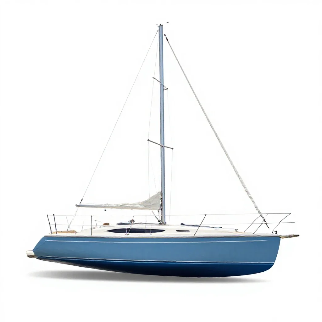 Yacht isolated on a white background