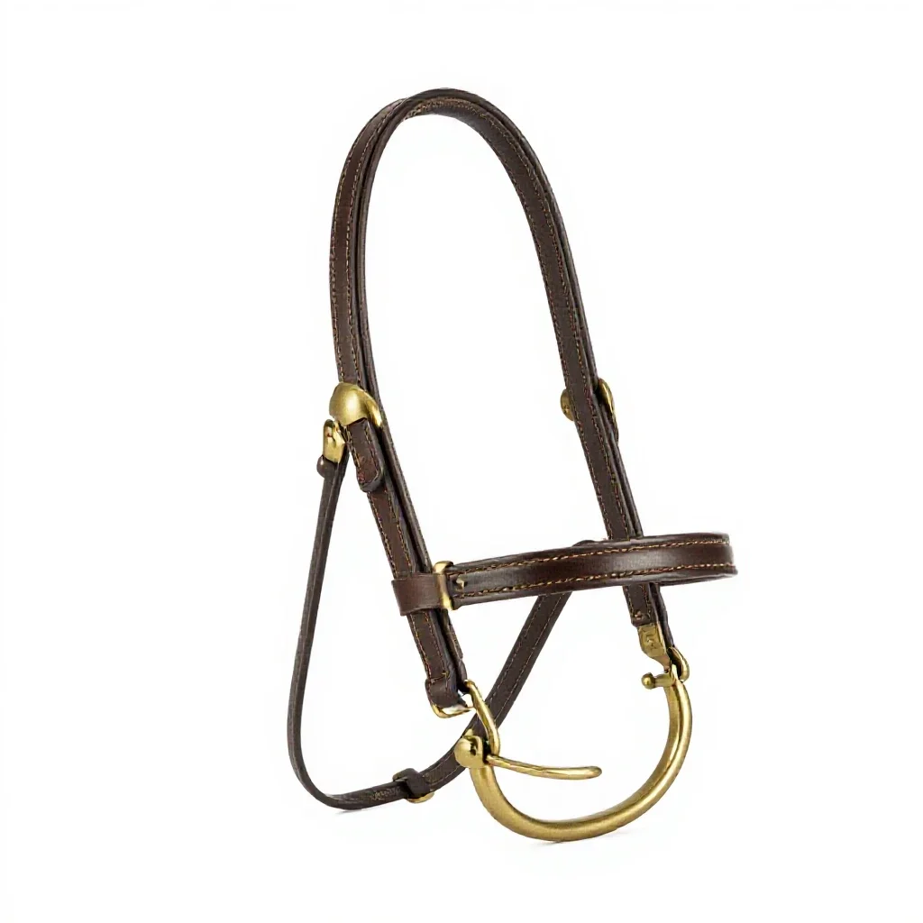 Bridle with brass fittings isolated on a white background
