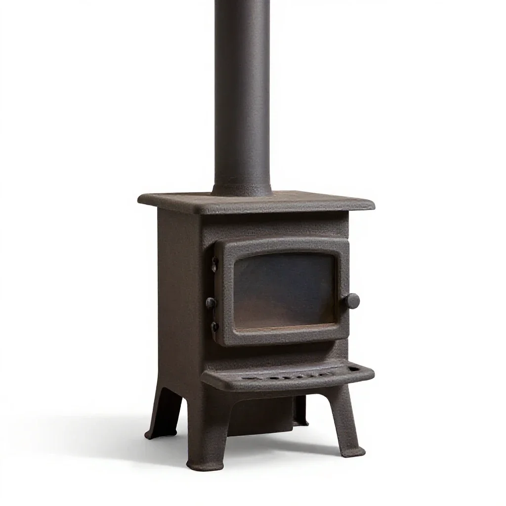 Cast iron stove isolated on a white background