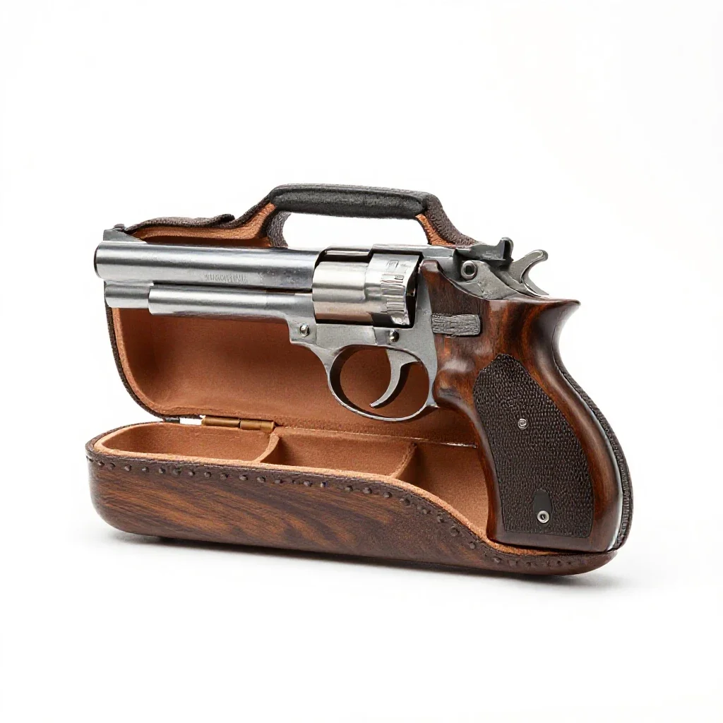Duelling pistol case isolated on a white background