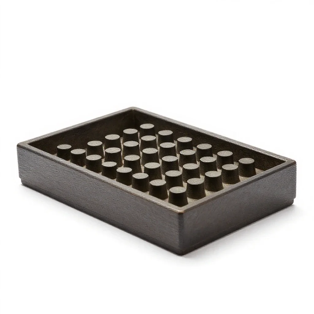 Linotype slug tray isolated on a white background