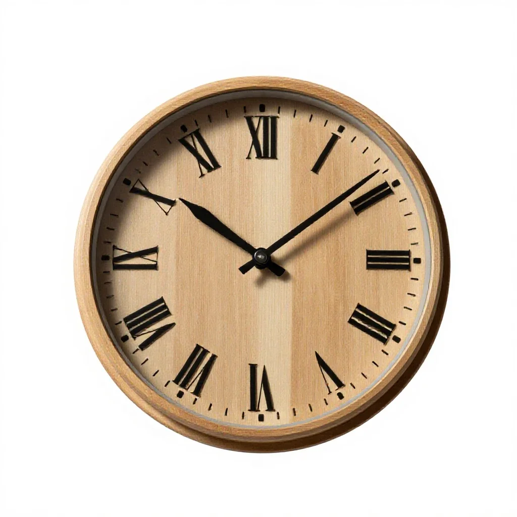 Longcase clock face isolated on a white background