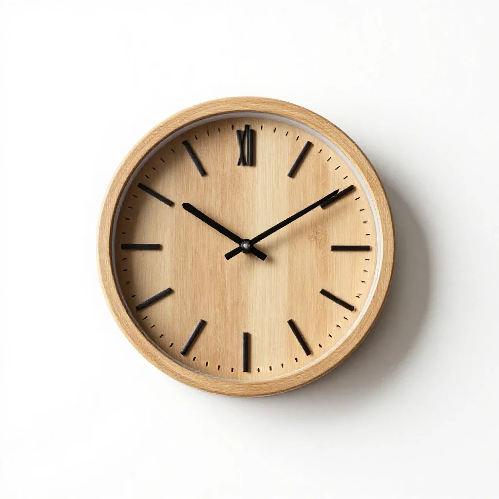 Pendulum wall clock isolated on a white background