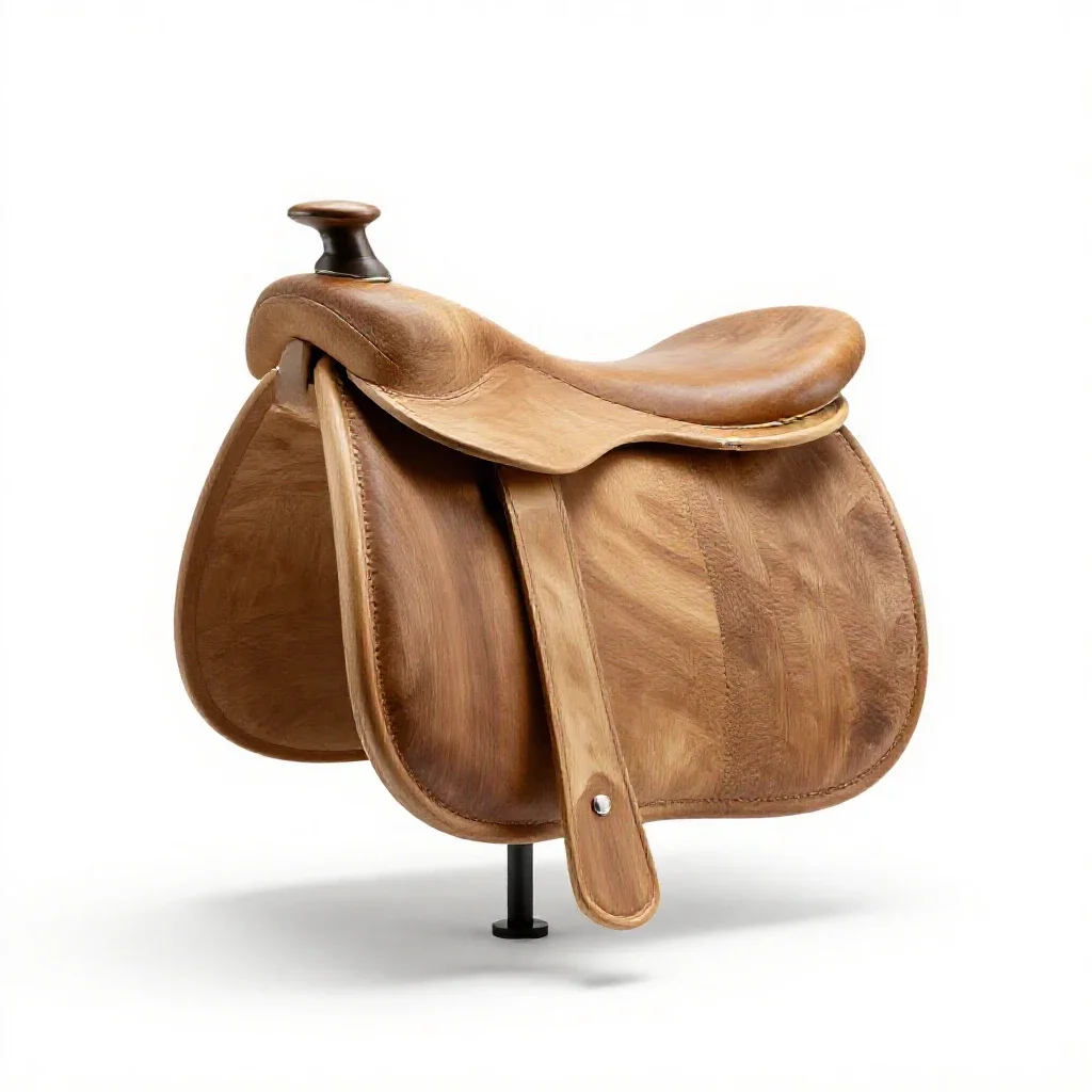 Saddle on a stand isolated on a white background