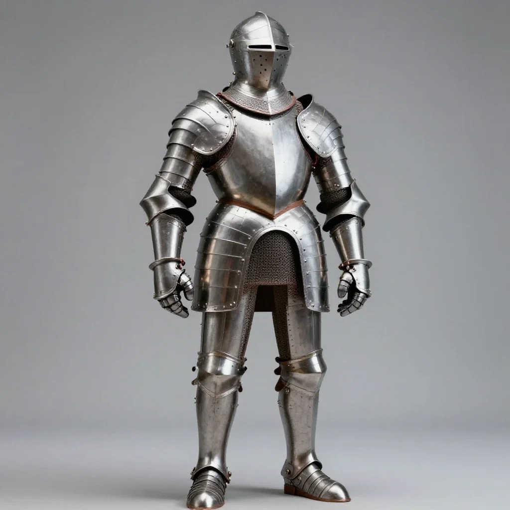 Suit of ceremonial armour isolated on a white background