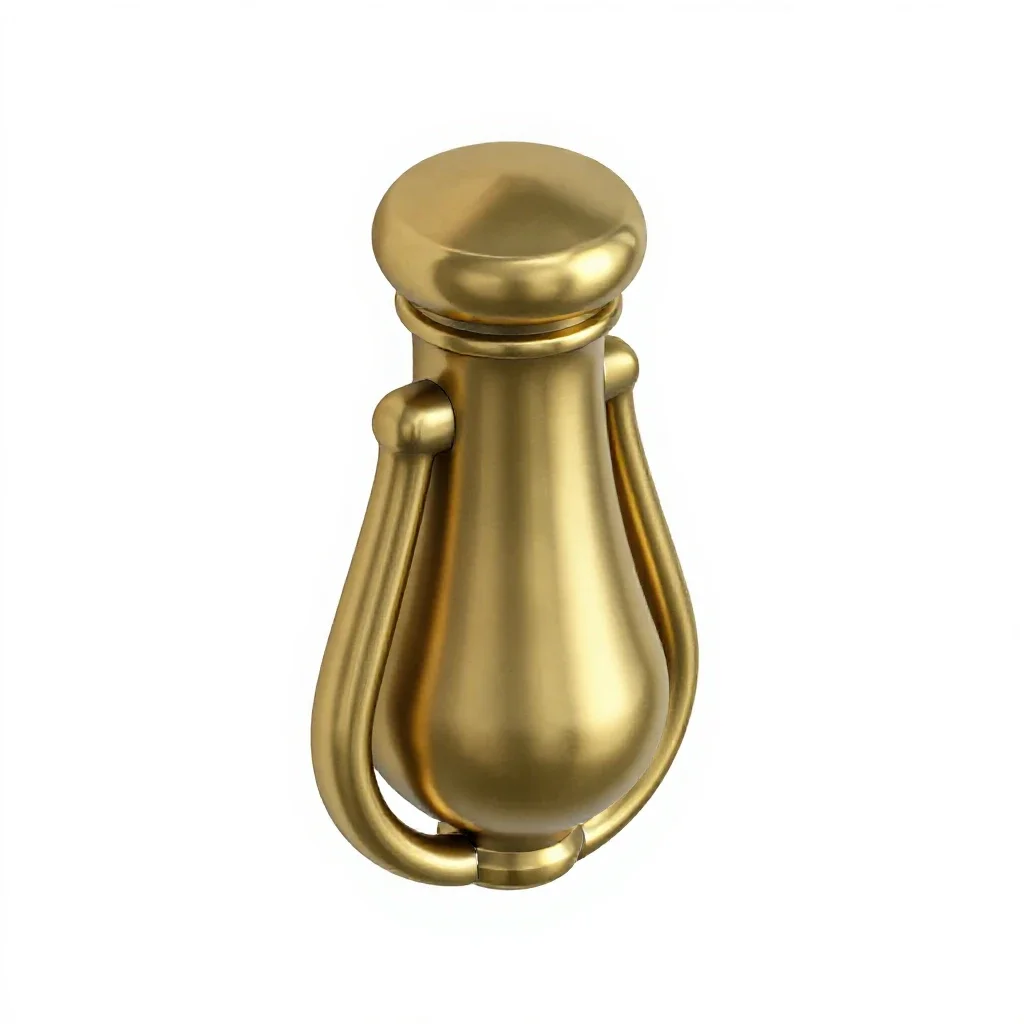 Brass door knocker isolated on a white background