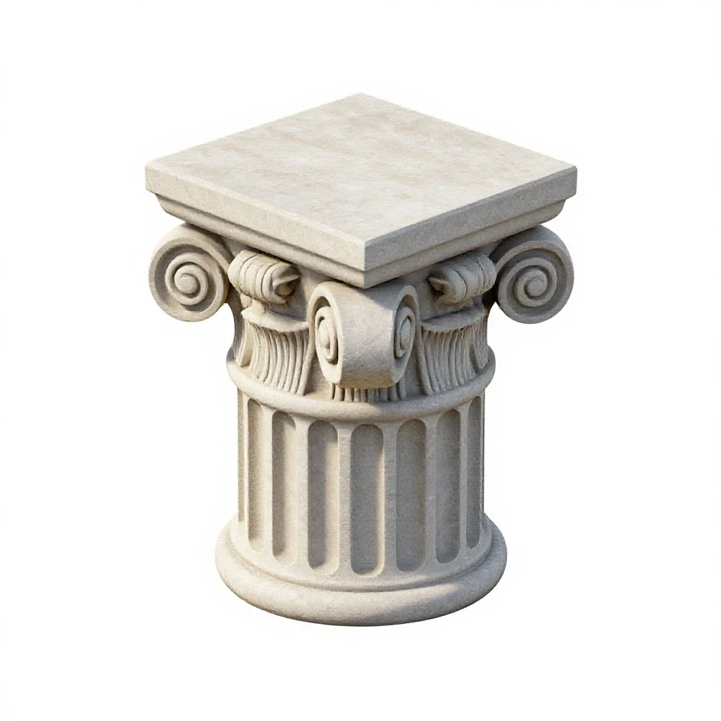 Corinthian column capital isolated on a white background