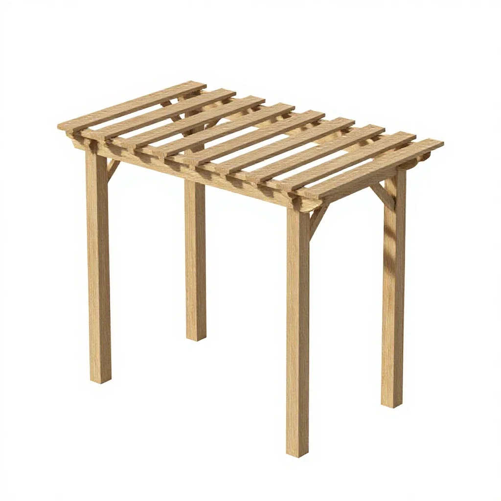 Garden pergola frame isolated on a white background