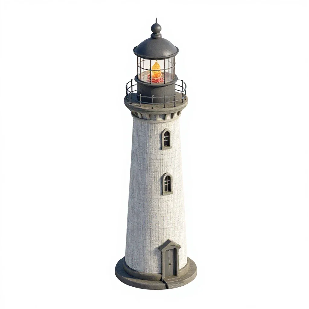 Lighthouse model isolated on a white background