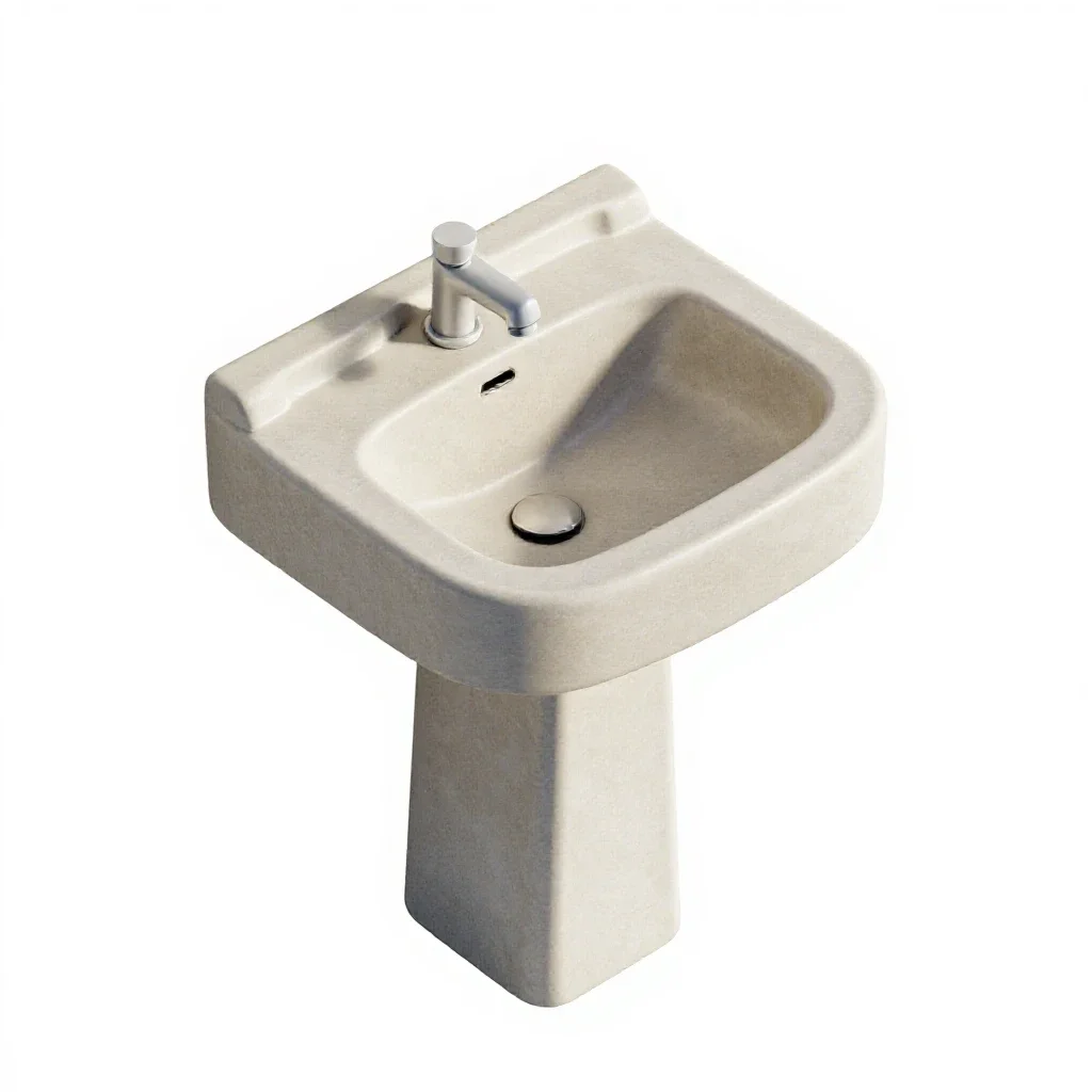 Pedestal sink isolated on a white background