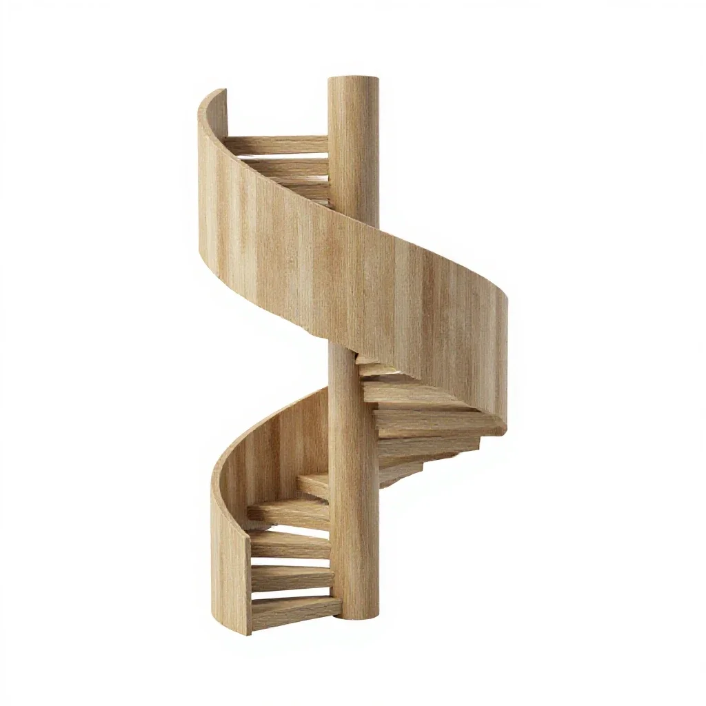 Spiral staircase segment isolated on a white background