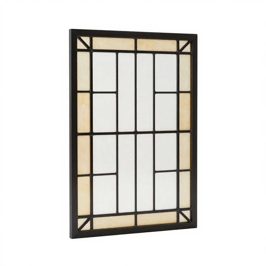 Stained glass panel isolated on a white background