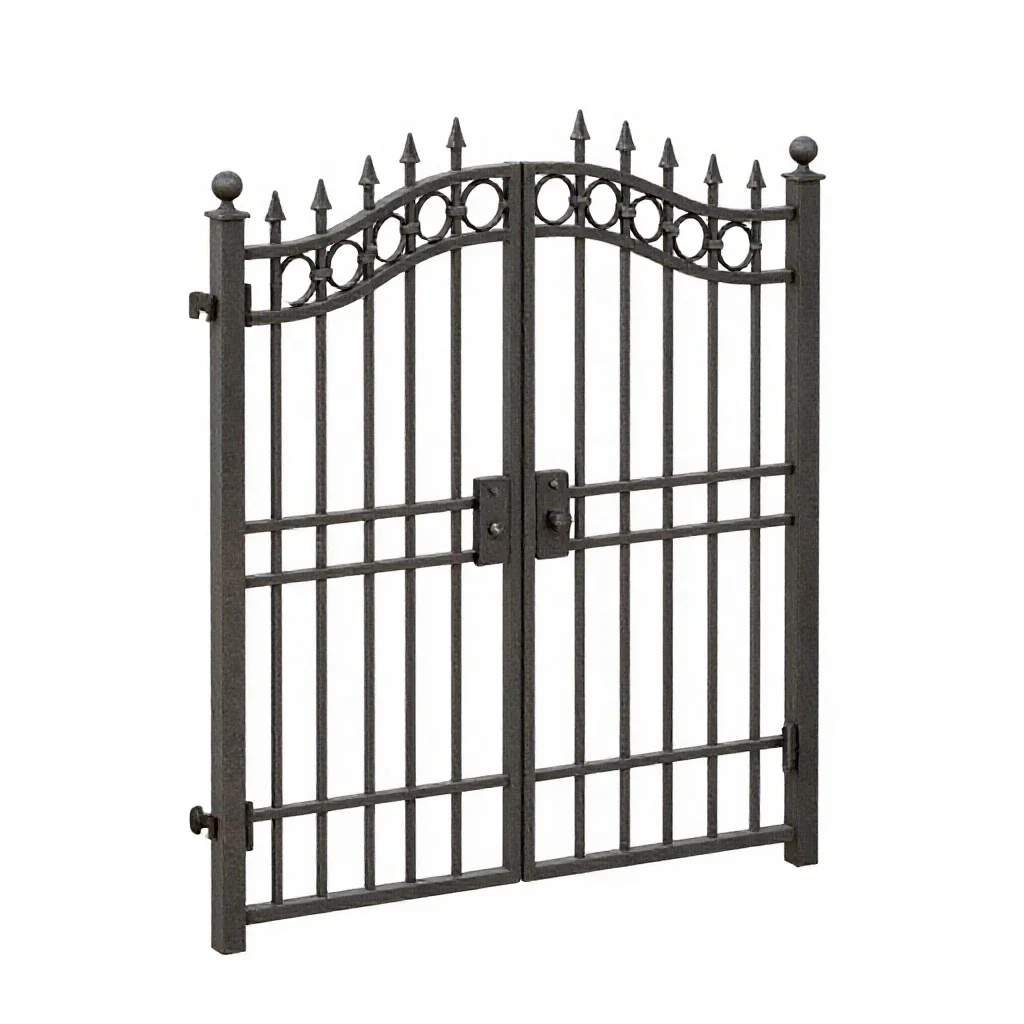 Wrought iron gate isolated on a white background