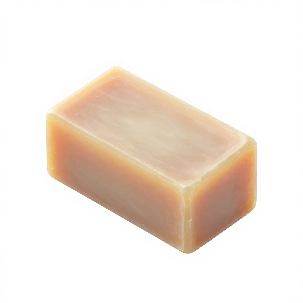 Bar of handmade soap isolated on a white background