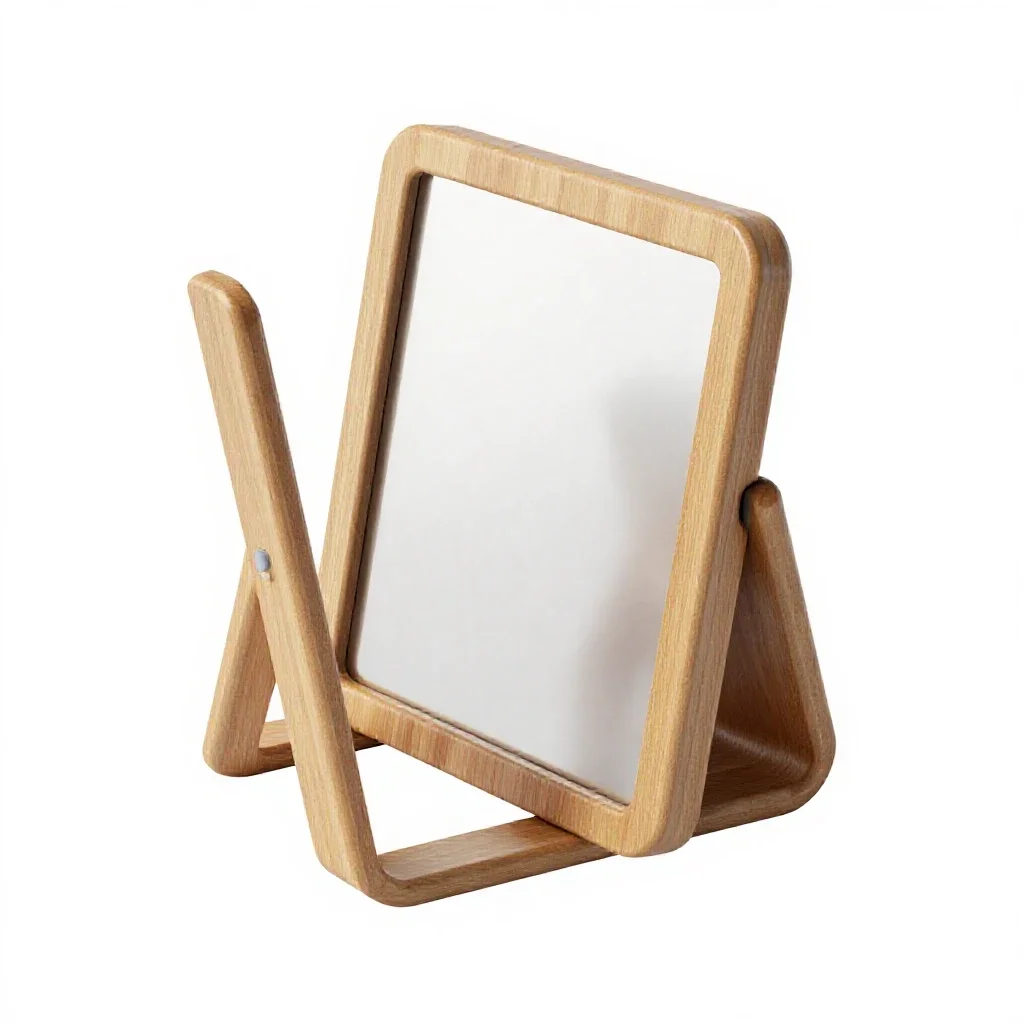 Compact mirror open isolated on a white background