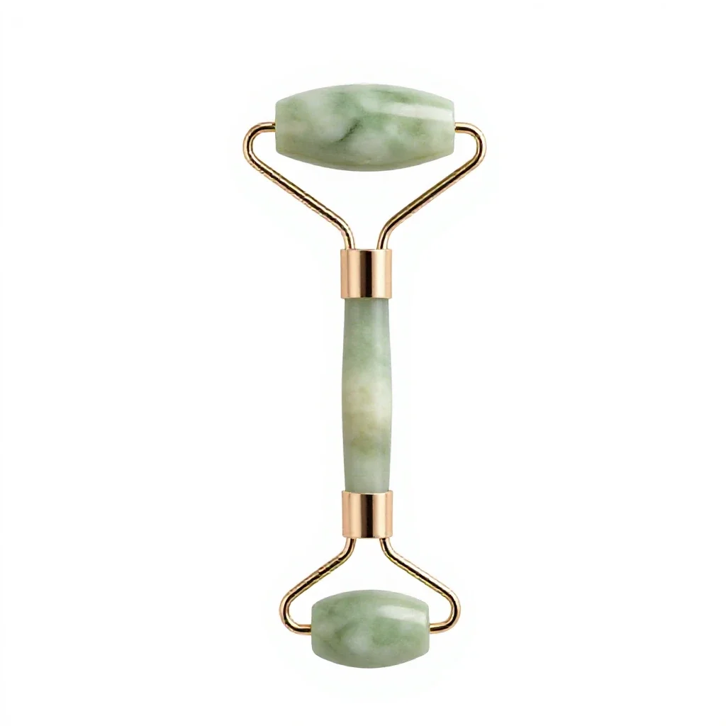 Jade facial roller isolated on a white background