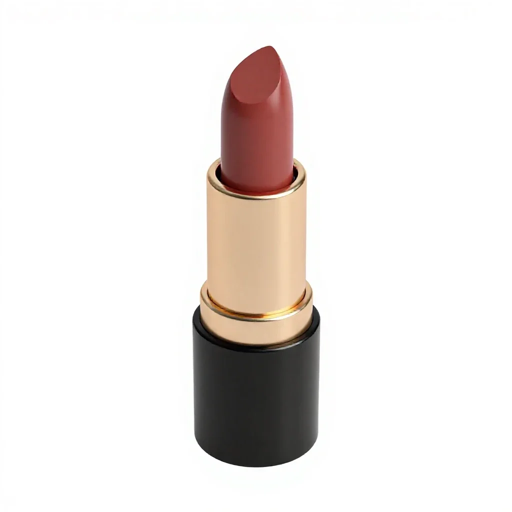 Lipstick tube uncapped isolated on a white background