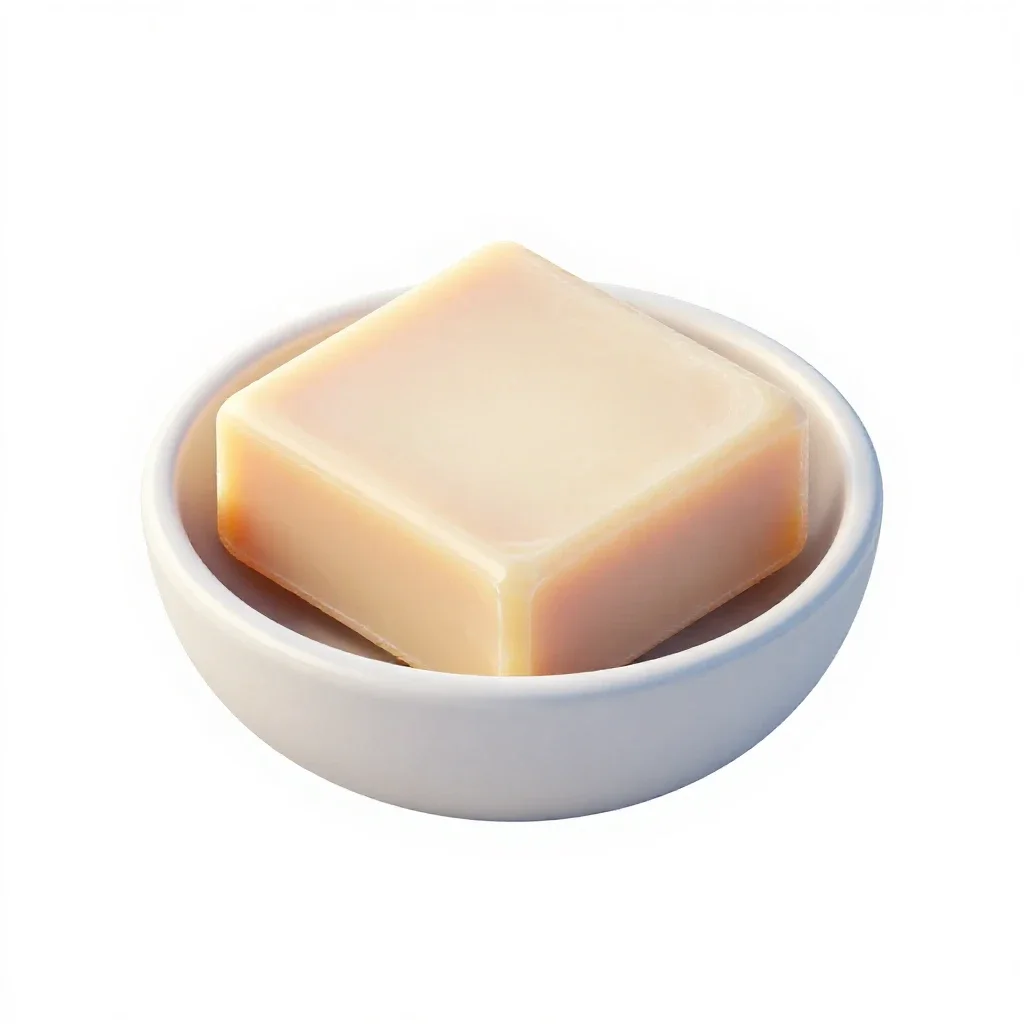 Shaving soap in a bowl isolated on a white background