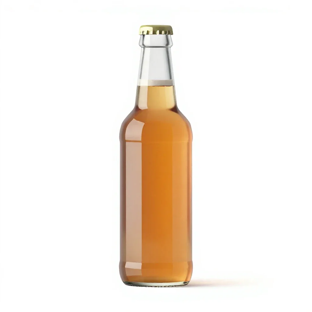 Bottle of kombucha isolated on a white background