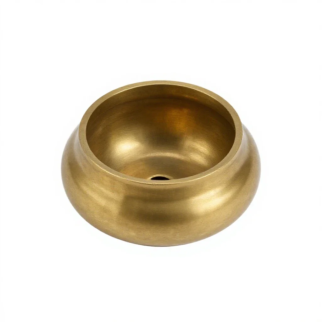 Brass incense burner isolated on a white background
